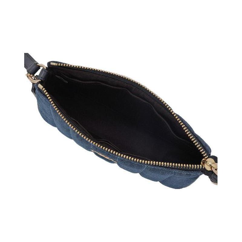 COACH Nolita 19 zipper closure quilted denim and leather mahjong bag underarm bag clutch wrist bag handbag small women's blue