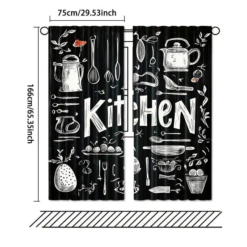 Kitchen Theme - Pole Bag Curtains, Bedroom, Living Room And Kitchen Decoration, Home Decoration, Window Decoration