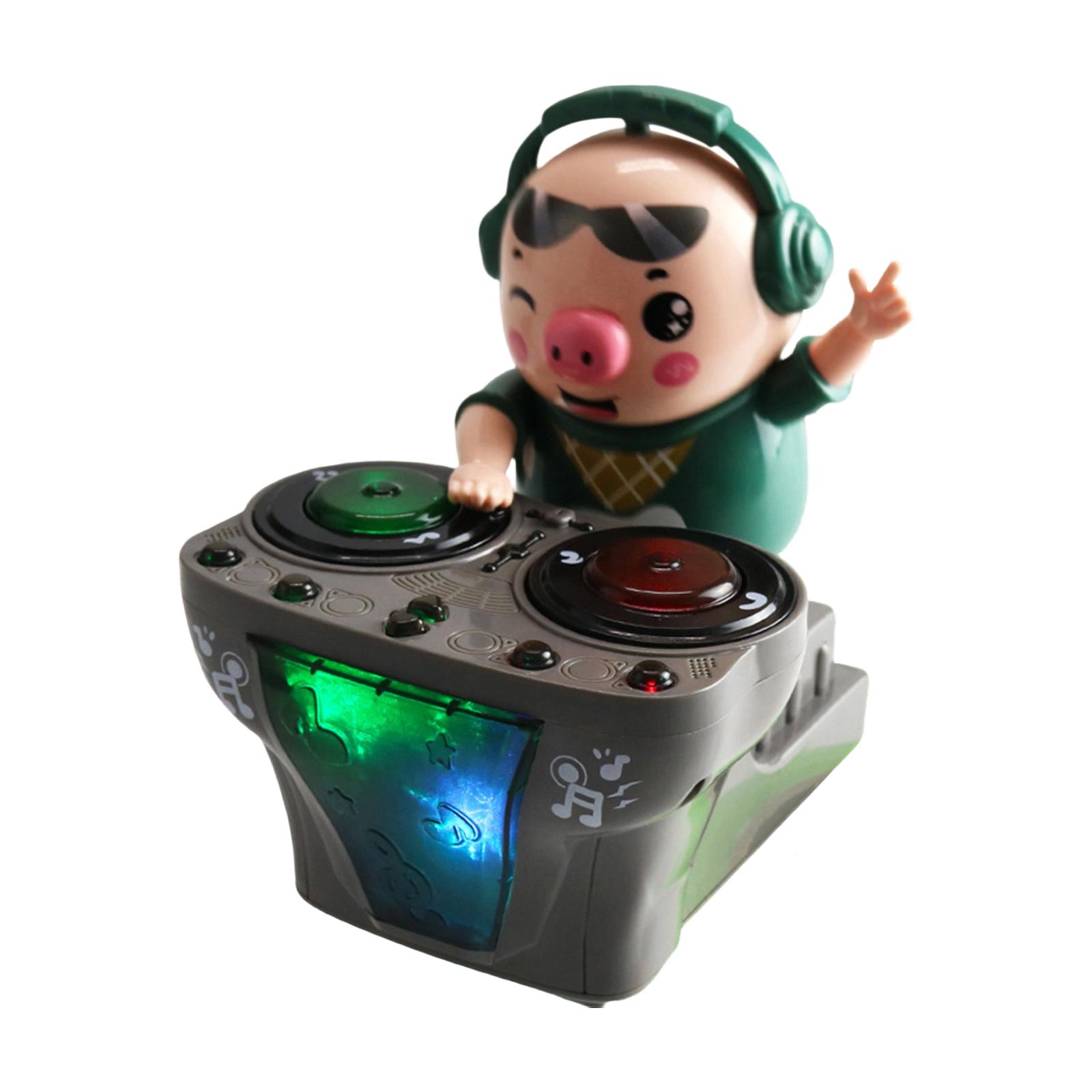 Electric DJ Disc Player Pig Swinging Bar Toy