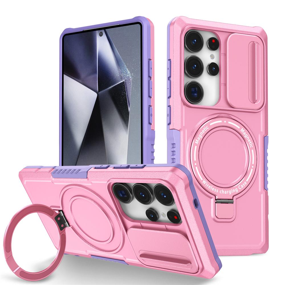 

Magnet Stand Magnetic Phone Case For Samsung S25 S26 Ultra Edge S23 S24 Plus FE S22 Note 20 Slide Lens Protection Cover Case & Holder&Galaxy S20 FE