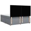 Box Spring Bed with Mattress Light Grey 180 x 200 cm Fabric