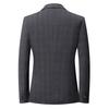 Herren Slim Fit bügelfreier karierter Blazer im koreanischen Stil - Business Casual Frühlingsjacke