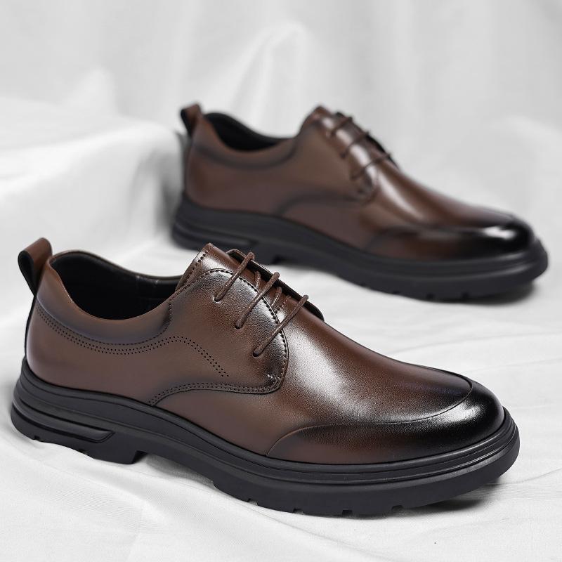 Fashion Autumn Winter New Fashion Casual Leather Shoes for Men Solid Color New Designer Dress Shoes Male Soft Sole Lace Loafers Man