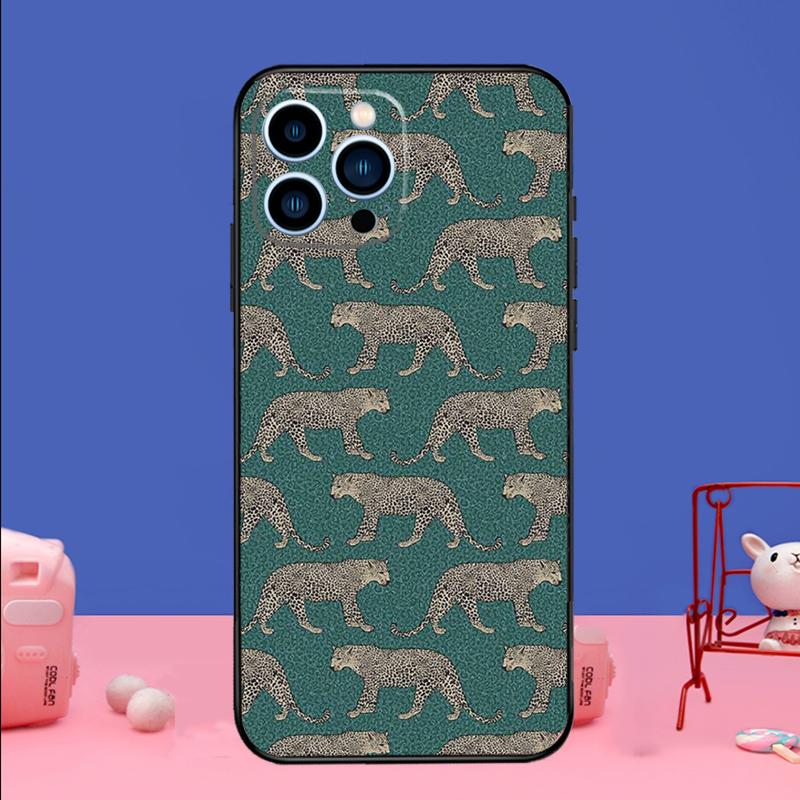 Fashion Leopard Print Phone Case For iPhone 17 16 15 14 13 11 12 Pro Max Plus 13 12 mini 16e 17 Air Bumper Cover