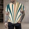 Men Plus Size Geometric Printed Round Neck Short Sleeve T Shirt