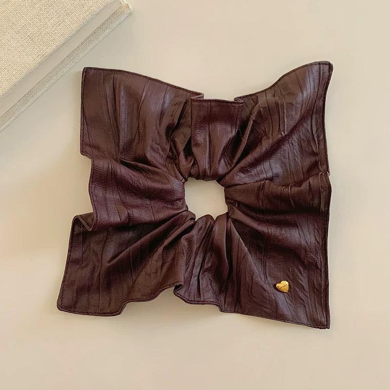 

New Fashion PU Leather Scrunchie Women Girls Elastic Hair Rubber Bands Accessories Hair Band Women Girls Accessories красный