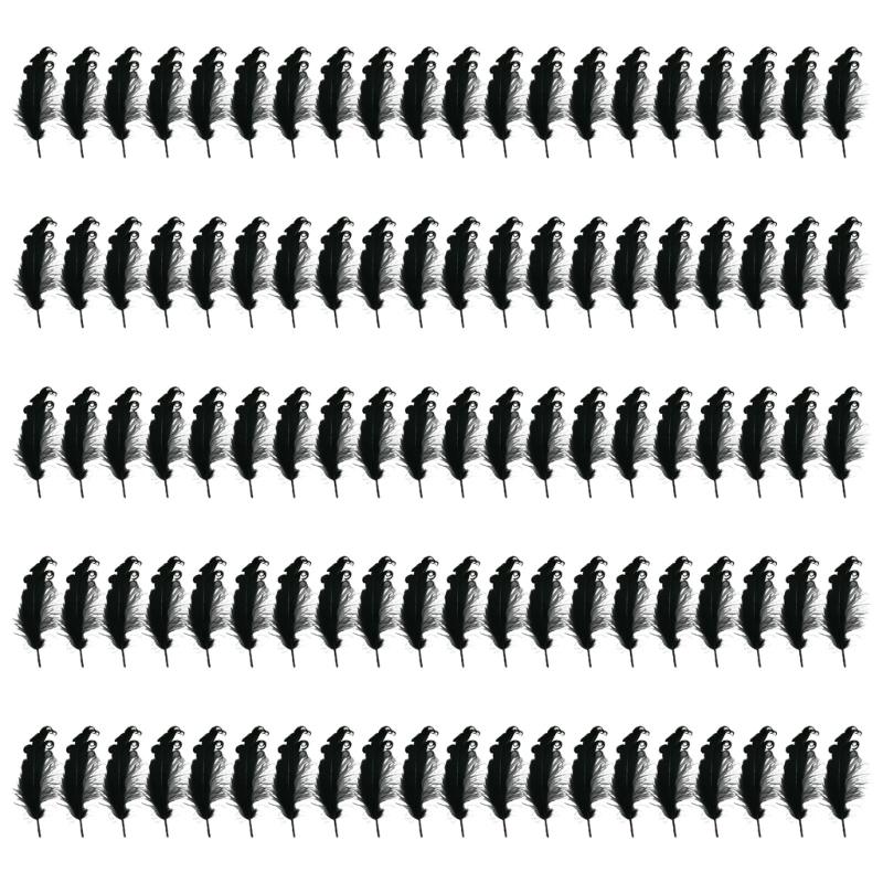 Pack Of 100 Natural Black Feather Natural Gooses Feather For Craft Wedding Decoration Hat Earrings Jewelery Making
