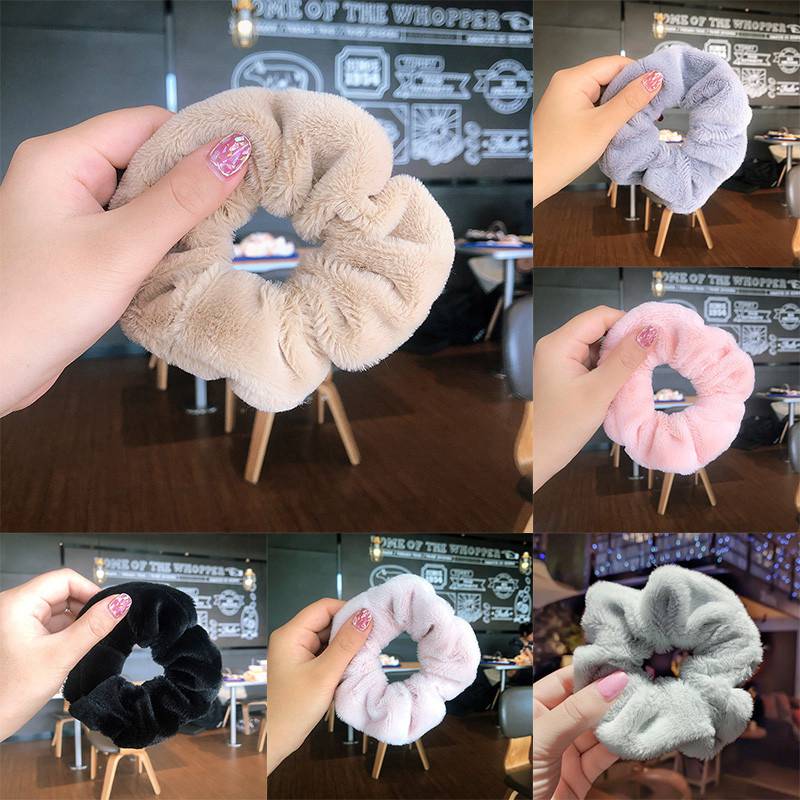 Puszysty Pure Color Soft Kucyk Uchwyt Kucyk Kucyk Scrunchie Pluszowe Wykwintne Włosy Elastyczne