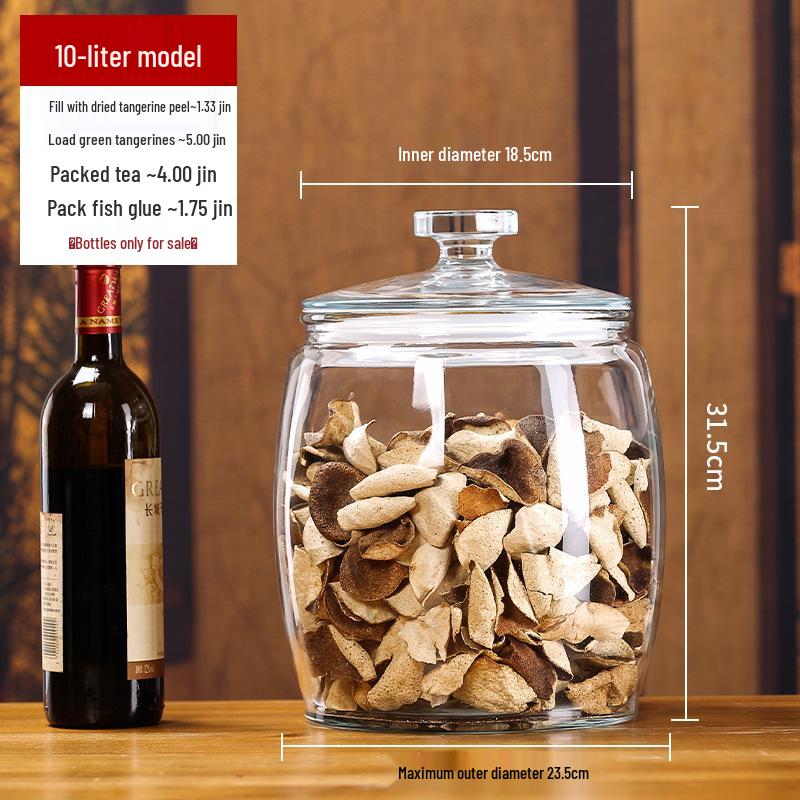 Large Glass Food-Grade Storage Jar for Dried Tangerine Peel and Tea Sealed for Freshness