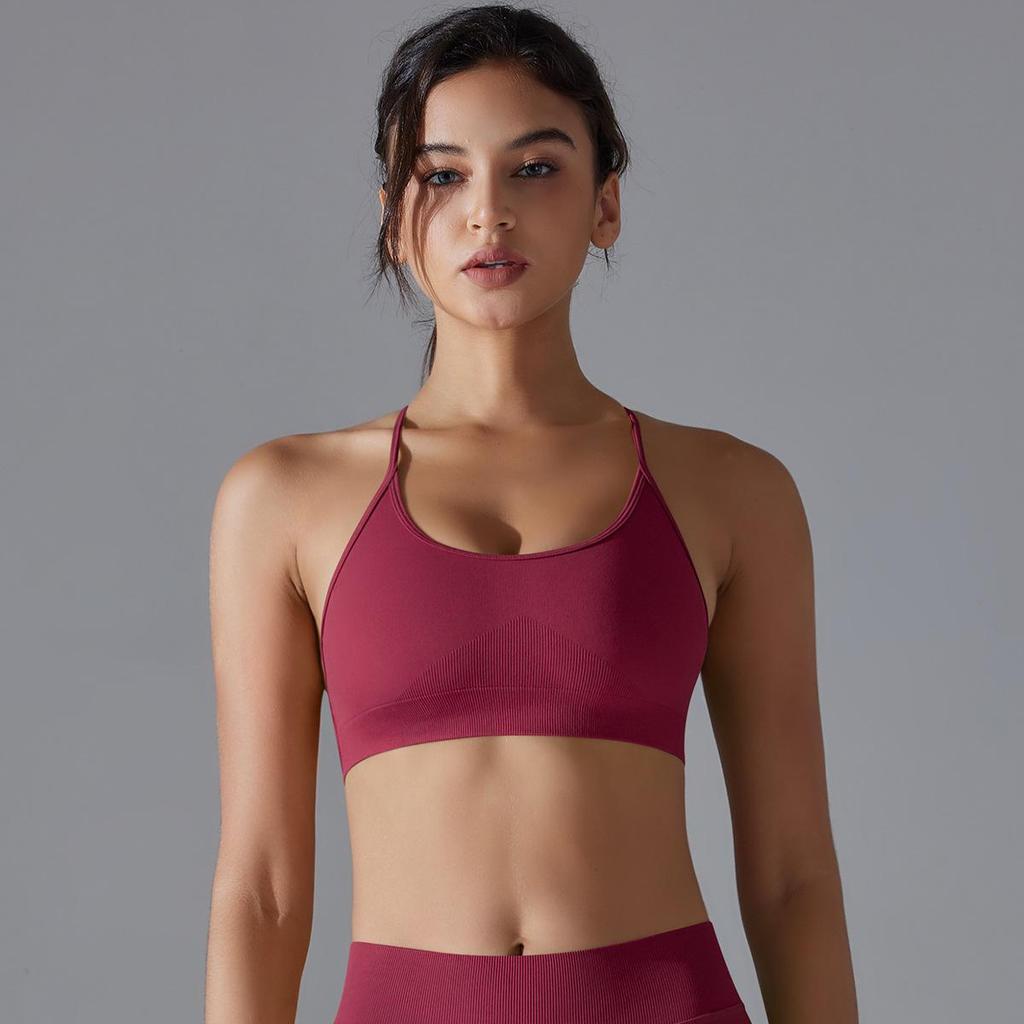 Damen High-Elastic Kreuzrücken Sport Yoga BH