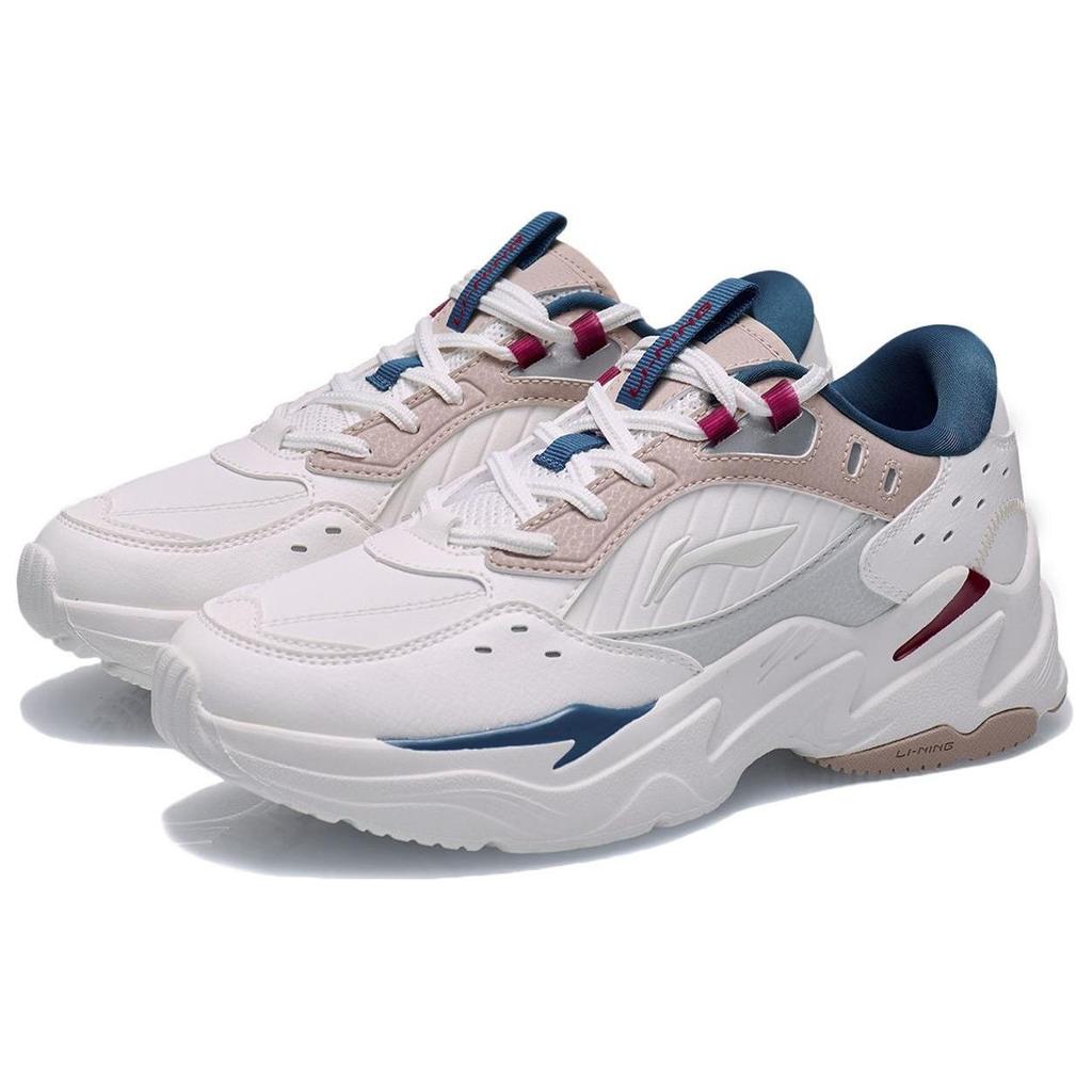 Li Ning Cushioning Slip Resistant Rebound Low top Running Shoes Women's Tea Orange Pink AGCR334-1