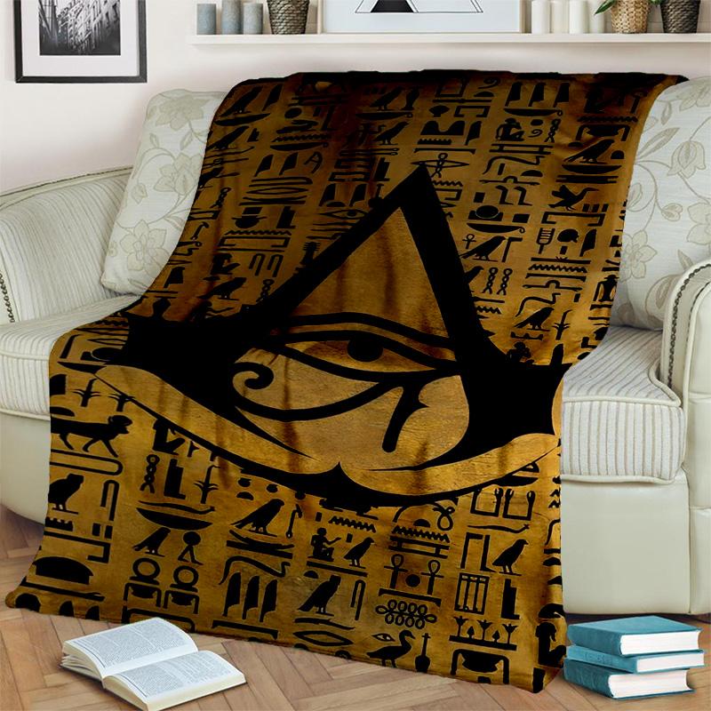 3D Egyptian Pharaoh Hieroglyphics Symbol Blanket,Soft Throw Blanket for Home Bedroom Bed Sofa Picnic Travel Office Cover Blanket