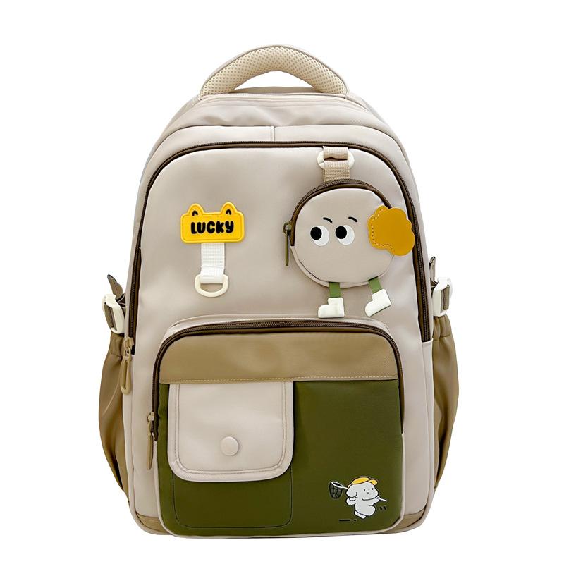 Schoolbag cute color matching primary school bag new large capacity lightweight spine protection campus backpack ins style fashion backpack