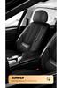 Universal Five-Seater Car Seat Cushion with Leather and Hemp Lumbar Support - All Seasons