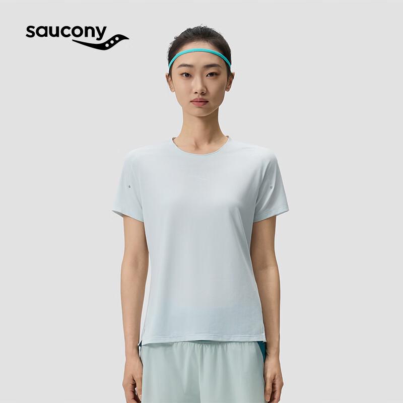 SAUCONY Women s Iceberg Green Slim-Fit Running Training T-Shirt S