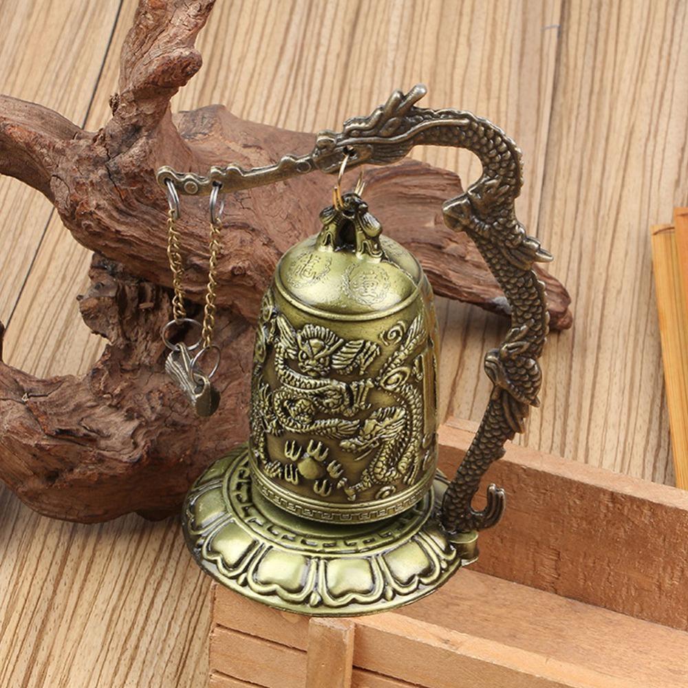 Alloy Dragon Bell Decoration Bronze Feng Shui Bell Buddhist Bell Ornament Collector