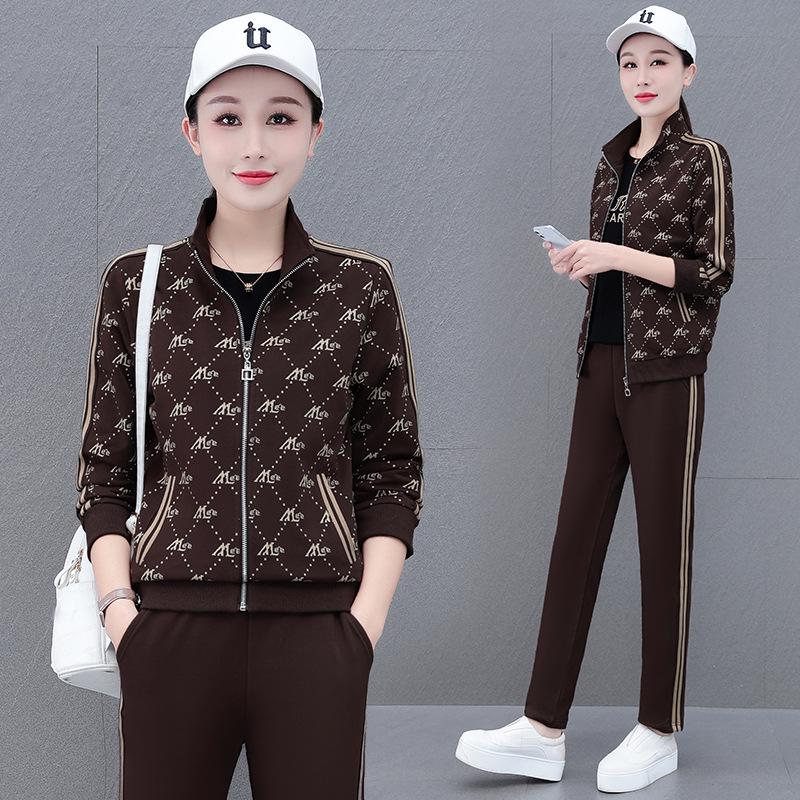 Khmer Damen Freizeit Sportanzug - Cardigan & Sweatpants Set für Frühling/Herbst