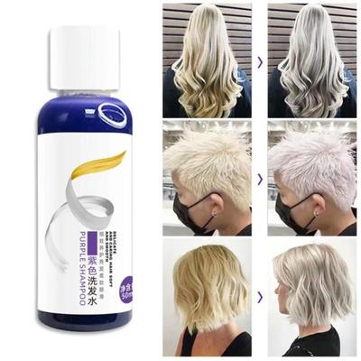 Fialový šampon Color Balance Šedé vlasy Odstraňte žluté tóny Šampon pro barvy Lock Color Shampoo Barber Shop Lock Color Shampoo