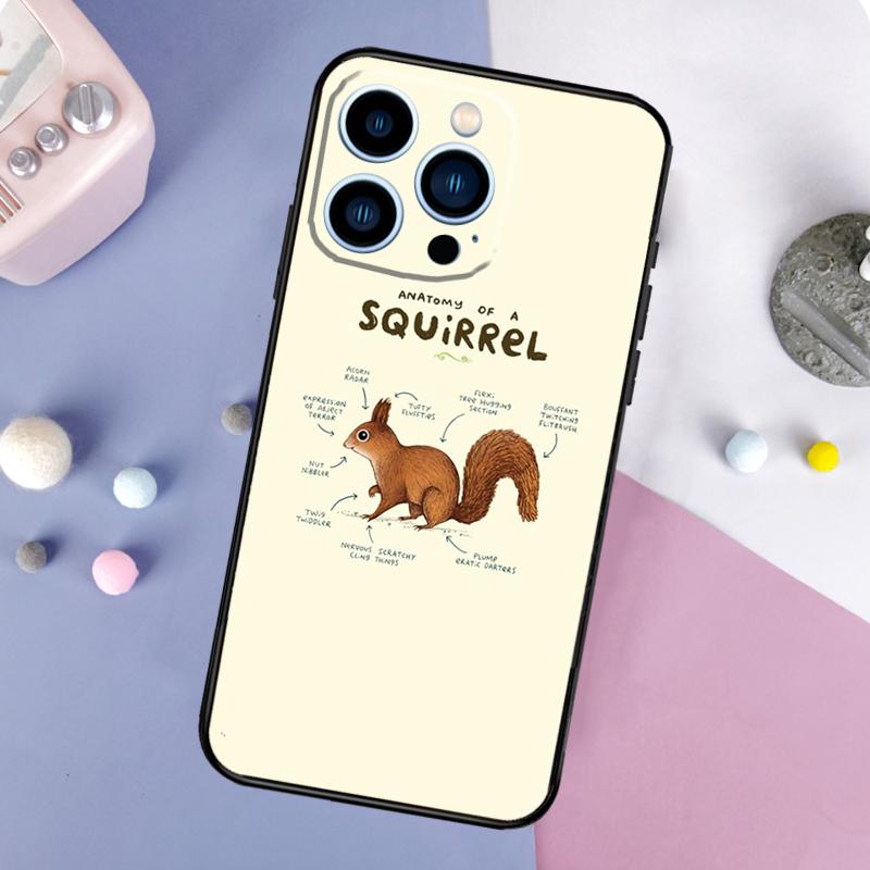 Cute Animal Squirrel Case For iPhone 16 15 14 Pro 11 12 13 Pro Max XS X XR Plus 12 13 Mini Soft Cover