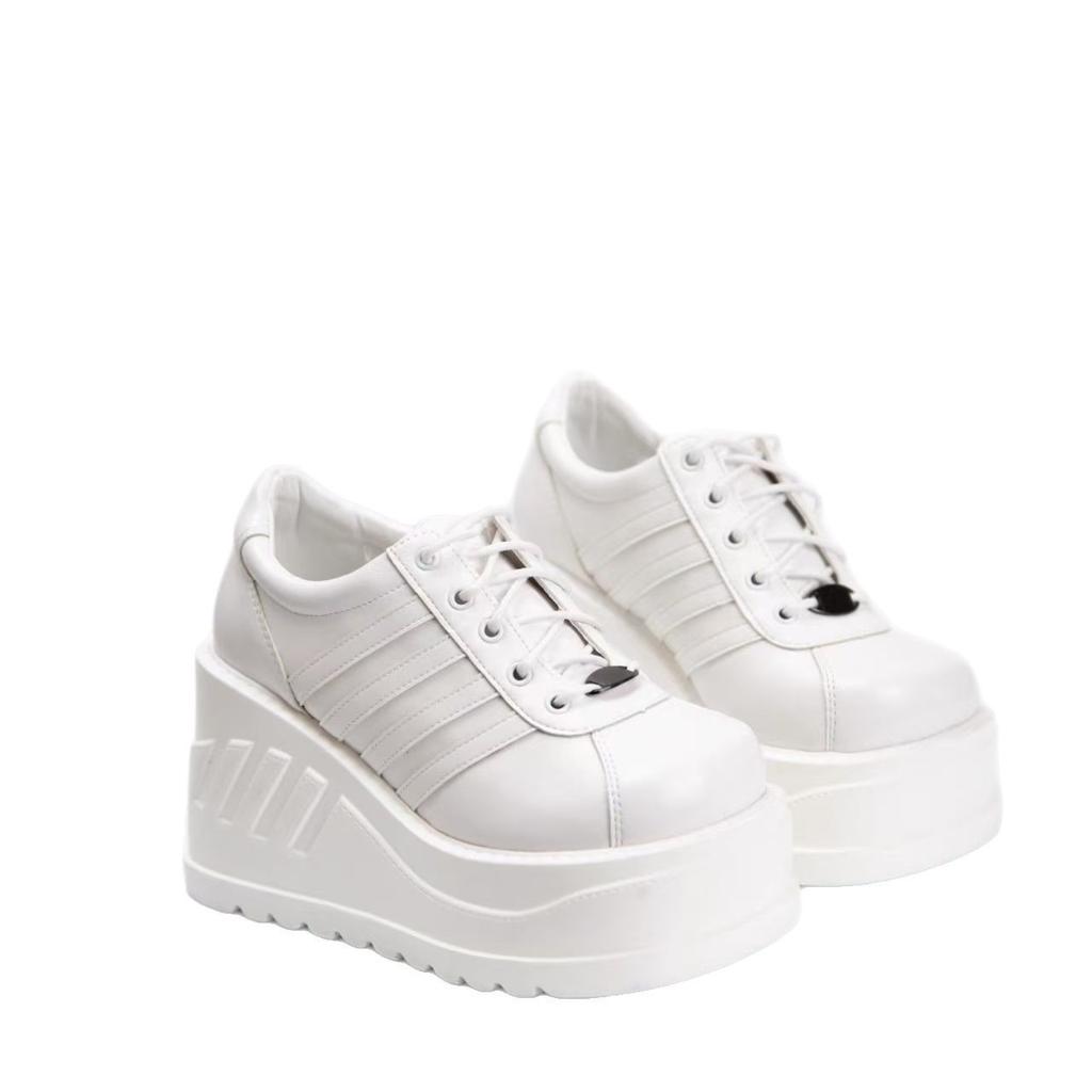 Platform muffin shoes women's 2025 new small height increase slope heel single shoes spring and autumn casual height increase women's shoes tide