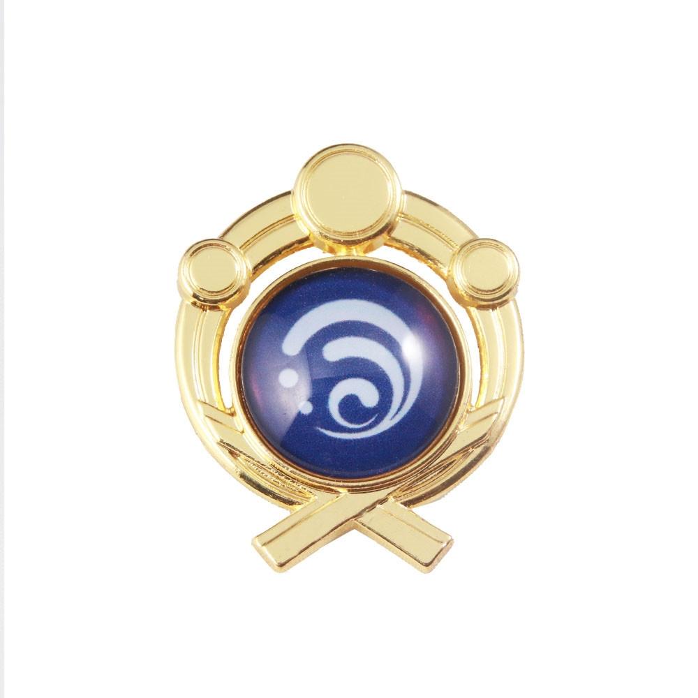 Game Genshin Impact Metal Brooch Pins Primogem Xiao Mask Vision 7 Element God's Eye Weapons Luminous Badge Cosplay Prop Jewelry