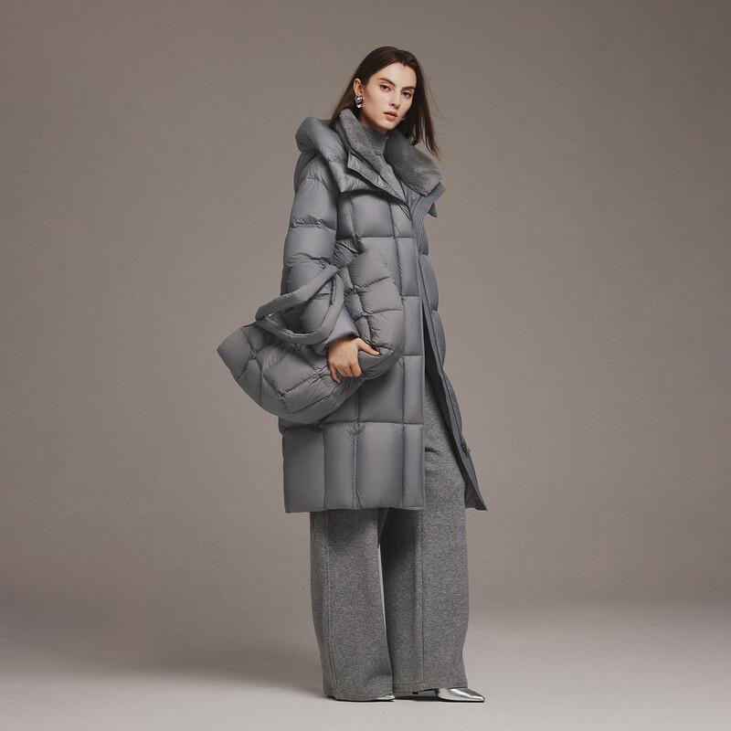 Tanbor Women's Long Warm Down Parka with Detachable Hood