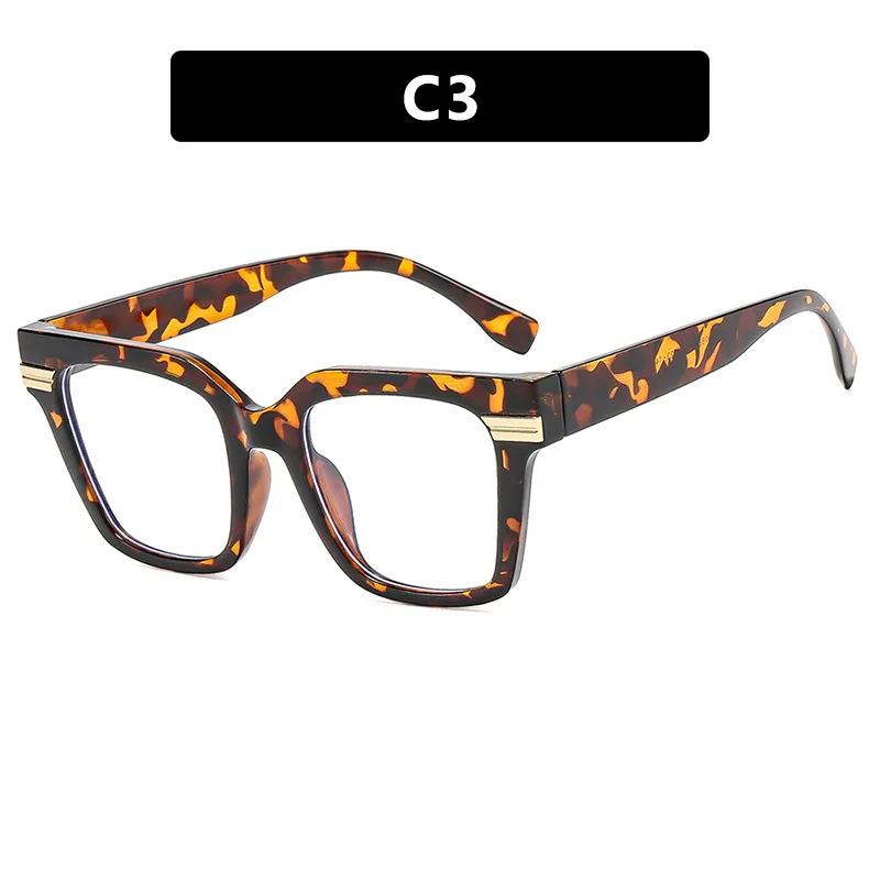 Retro Anti Blue Light Large Frame Square Optical Glasses Women'S Fashion Street Photography Trend Versatile Glasses Unisex