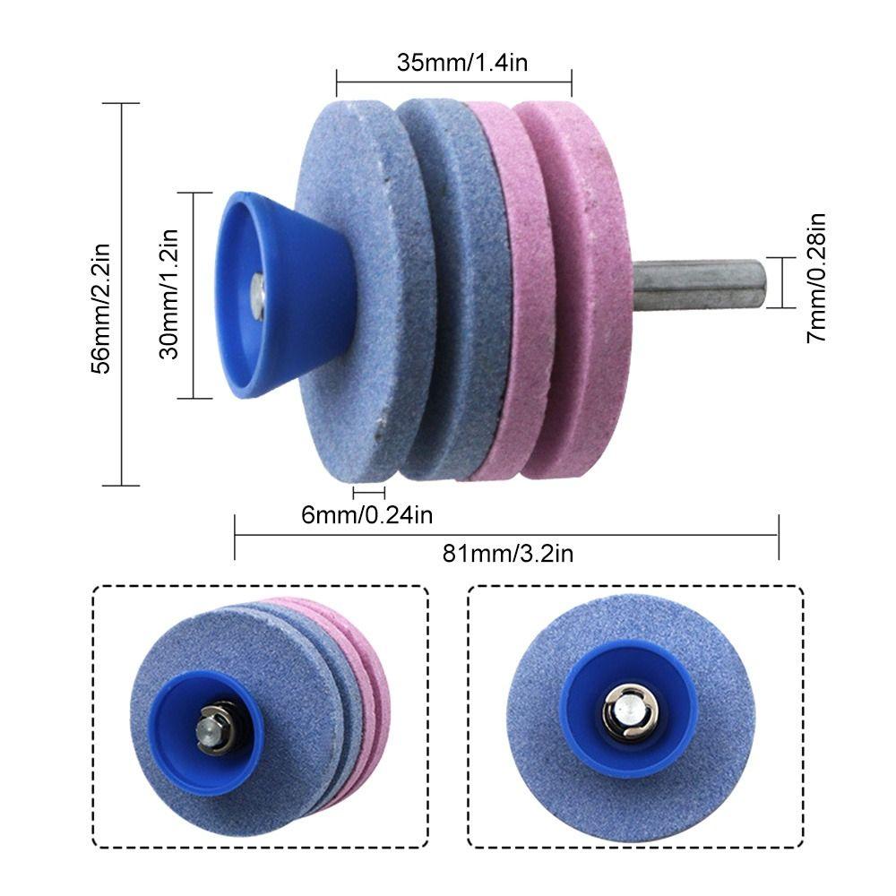 Quick Install Lawn Mower Edge Sharpener Double-layer Grinding Wheel  Electric Drill