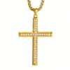 European and American Style Cross Necklace, Hand-inlaid Zircon Men's Personality Pendant 2026