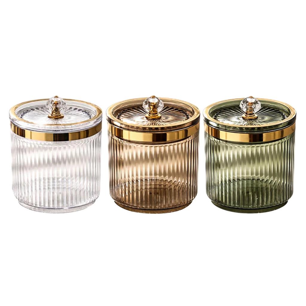 Transparent Toothpick Box Acrylic Makeup Cotton Swab and Pad Holder with Dustproof Lid Bathroom Makeup Tool Holder