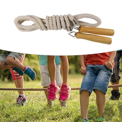 Jump Rope Skipping for Adults Children Multiplayer Game with Wooden Handle Home Gym Outdoor