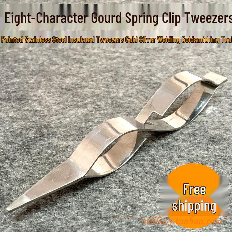 

Stainless Steel Heat-Insulating Reverse Pointed 8-Shape Tweezers for Soldering and Goldsmithing