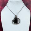 Black Onyx Gemstone Pendant Handmade Unique Jewelry Copper Wire Wrapped Pendant