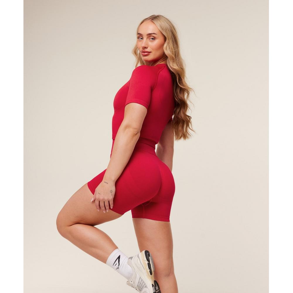 Gymshark Lift Seamless Short Sleeve Top Carmine Red B6b4q Rbqw