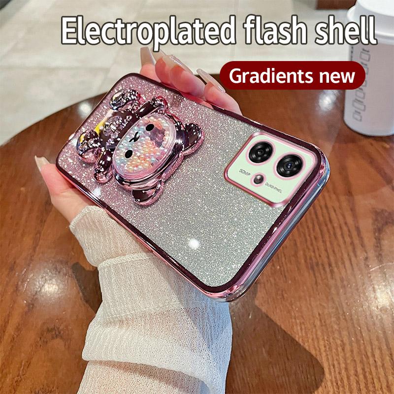 Candy Bear Stand Phone Case For MOTOROLA Moto G14 G24 G54 G84 G82 5G G72 G62 G52 G42 G32 G31 G22 G71S G73 G53 G23 G13 Soft Cover