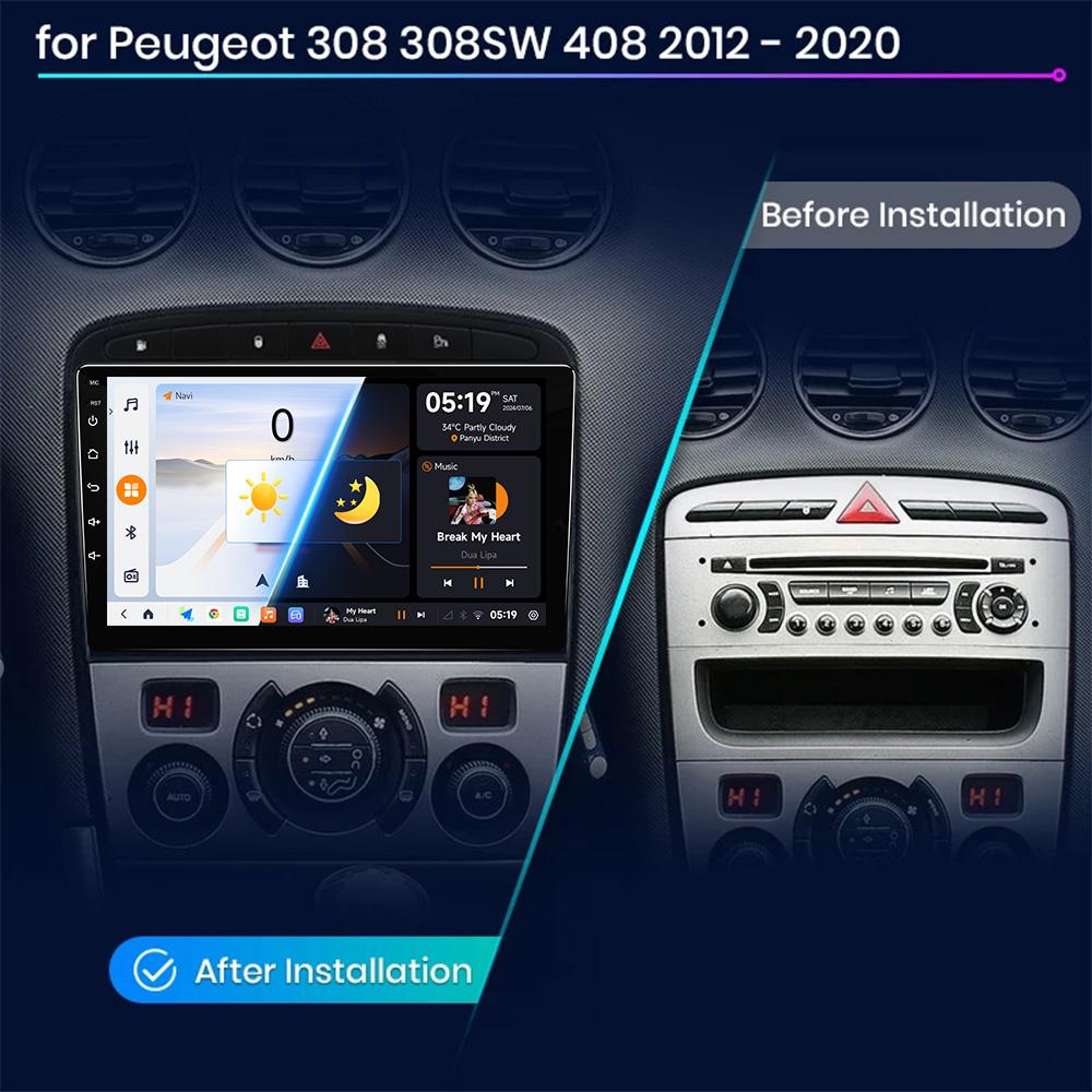JIUYIN Android 13 Car Radio for Peugeot 308 308SW 2007-2015 408 2012-2020 2 DIN Multimedia Video Player GPS Navigation  Head Uni
