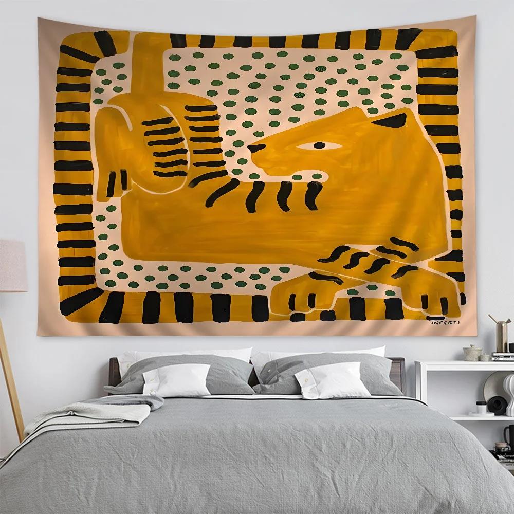 VIKAMA Bohemian Egyptian Tapestry Abstract Art Wall Hanging Cloth for Living Room Bedroom Dormitory  Home Decor