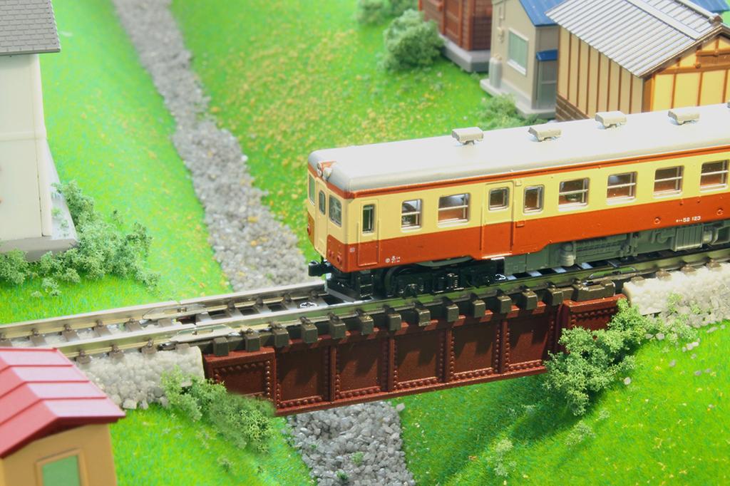 Rokuhan Z gauge R085 Deck girder bridge short azuki bean color