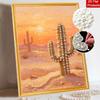 Handmade Pearl Painting Kit Desert Cactus DIY Frameless 3D Bead Art Canvas Creative Leisure Home Decoration Gift