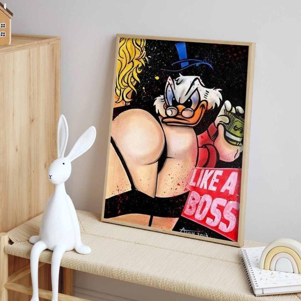 5D DIY Diamond Art Painting Kits for Adults, Donald Duck Full Round Crystal Diamond Kits for Beginner for Home Wall Decorate