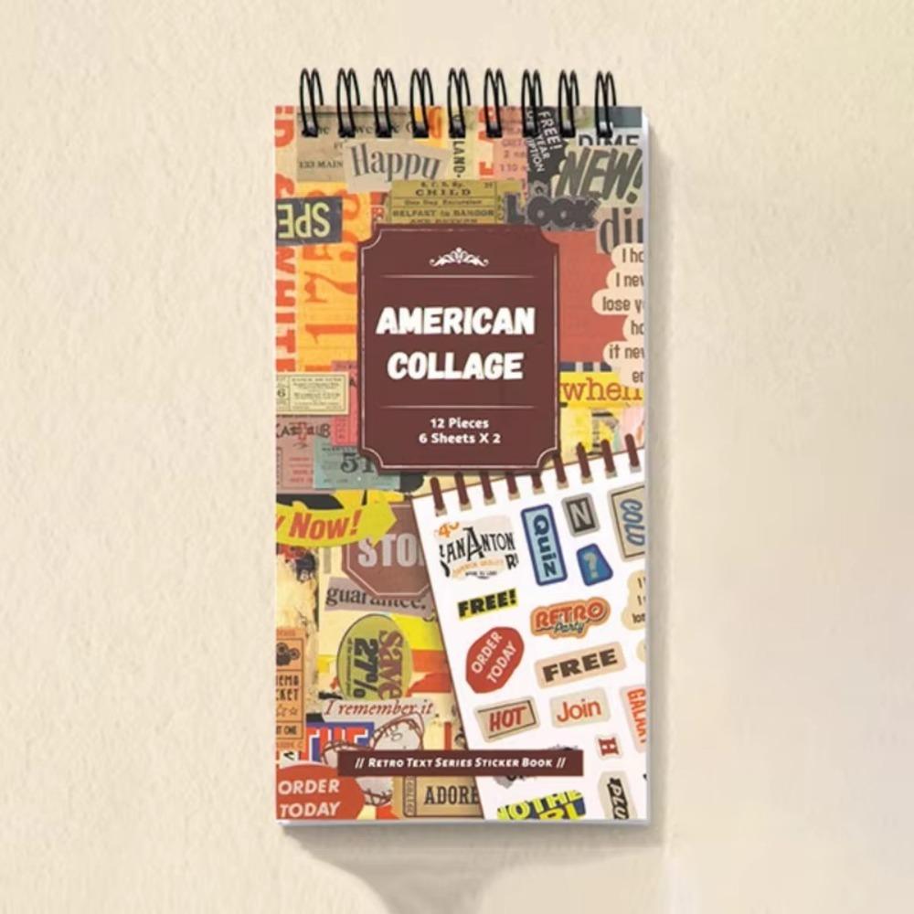 12Pcs/bag Diy Sticker Book Text Collage Series DIY Decorative Stickers  School Stationery