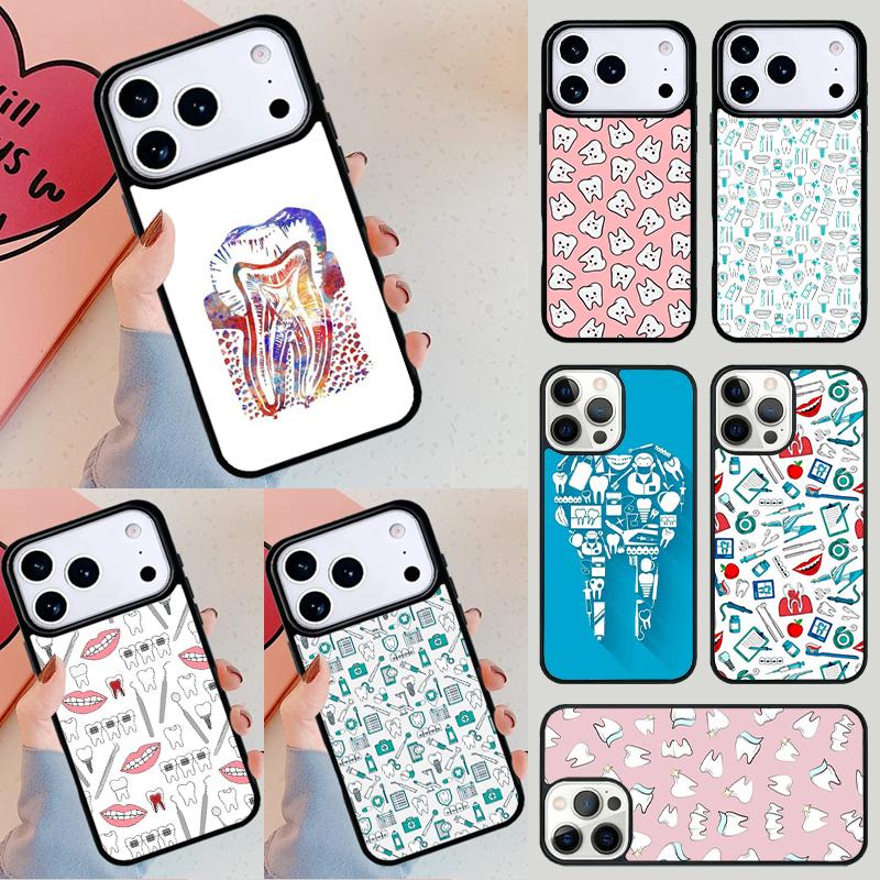 Dentist Tooth Dental Hygienist Phone Case For iPhone 17 Air 14 15 13 12 Max Cover For Apple 14 15 16 16e 11 Pro Max Plus