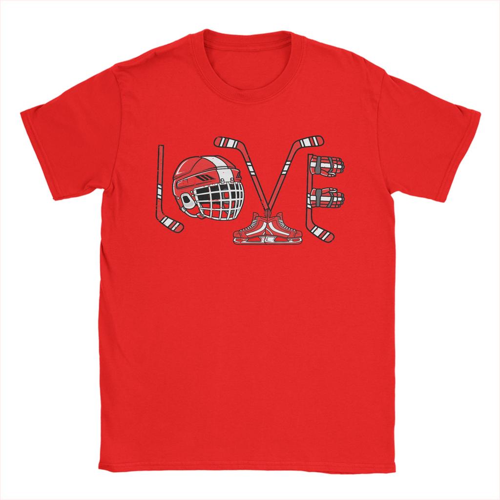 Funny Valentines Day Love Ice Hockey Items Unisex Boys TShirt for Unisex Round Collar 100 Cotton Tee Shirt Gift Idea Tops