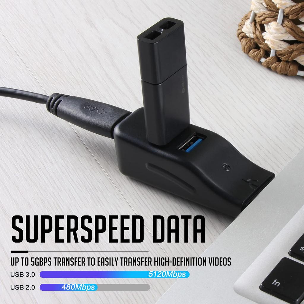 VCOM USB Splitter with X 4 Combo Mini USB Expander USB Data Direct Compatible with Surface and Other USB Hub for Remote and Working from Home 3.0 Hub,