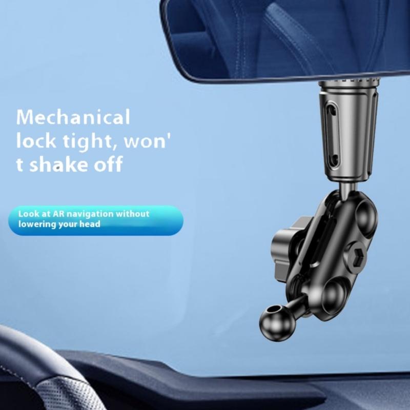 Quick Install Auto Mirror Phone Holder 17mm Ball Socket Designing For Secure Positioning & Adjustable Viewing Angle