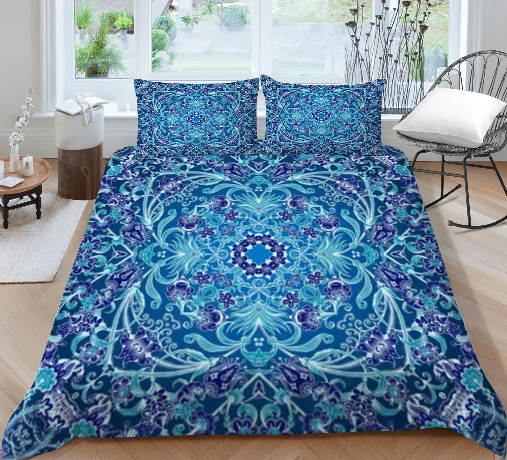 

Комплект покрывала для кровати Богемный комплект постельного белья с наволочкой Роскошные набивные пододеяльники Домашний текстиль EU Single 135x200cm