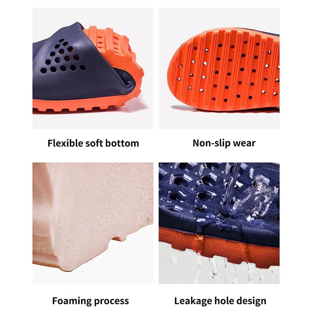 Men Women Quick Drying Non Slip Slippers with Drain Holes Open Toe House Bathroom Slides for Bedroom Pool Gym Beach
