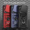 KEYSION Shockproof Case for Infinix Note 40 Pro+ 5G Slide Camera Protection Metal Ring Stand Phone Cover for Infinix Note 40 4G