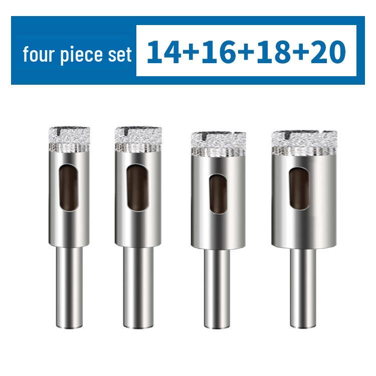 Diamond Grit Drill Bit for Glass, Tile, Marble, Jade & Rock Slab - Sizes 6/8/10/12