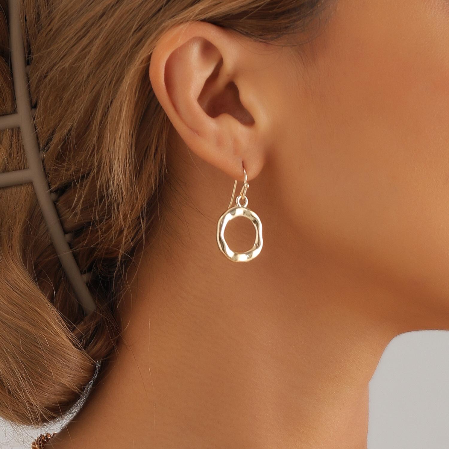 

Аксессуары, креативное ожерелье с кольцами, простые крутые модные серьги в стиле панк с геометрическими фигурами